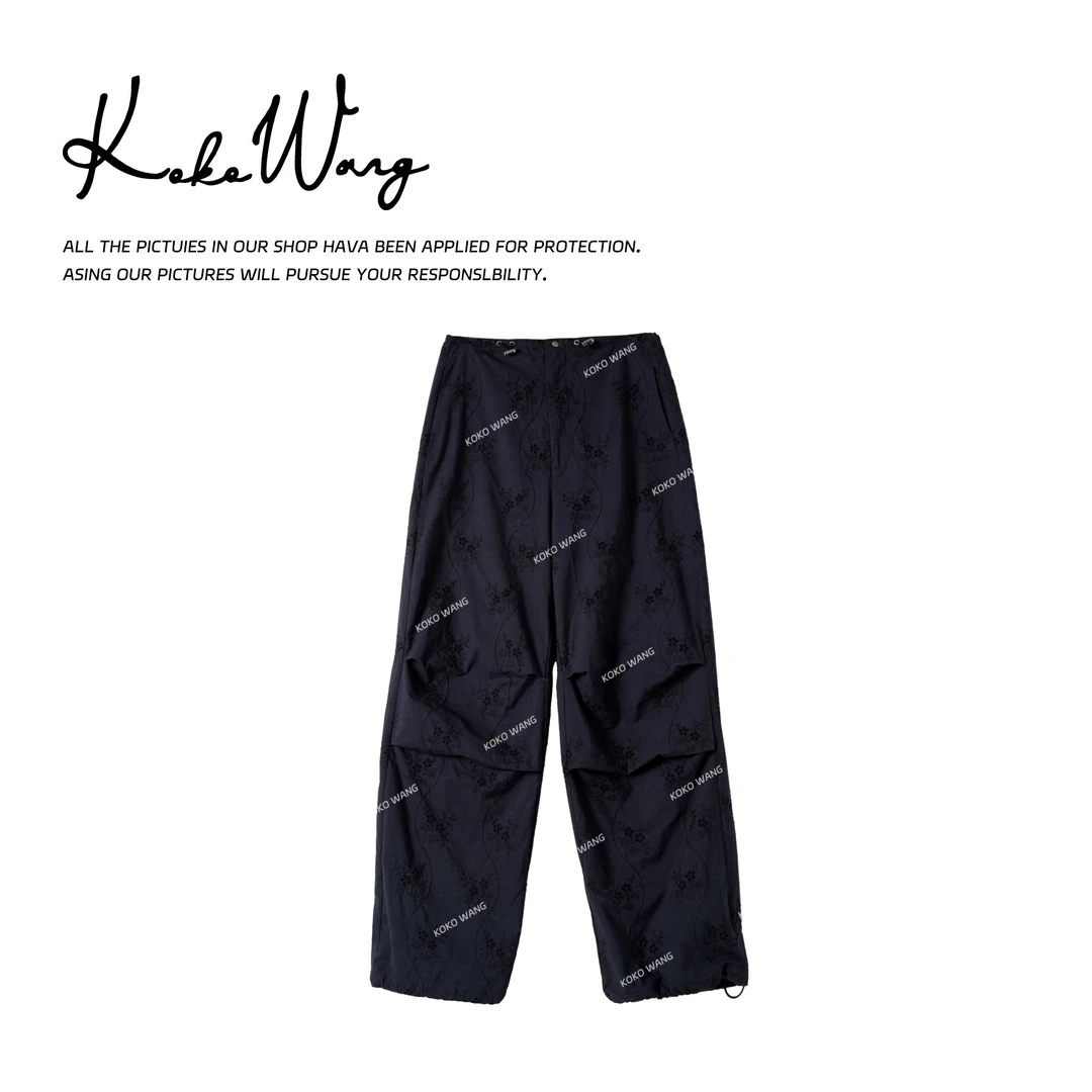 KOKOWANG夏季时尚户外风镂空刺绣花工装休闲裤 N1535F13K42