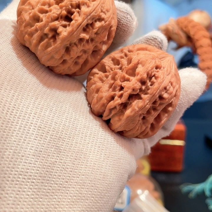 文玩核桃把件40全品无修平谷凹底