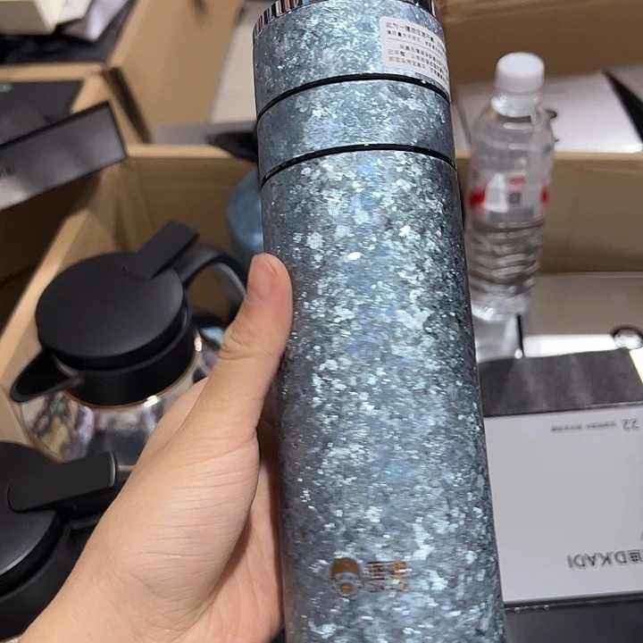 匡迪保温杯蓝色玻璃杯420420纯钛