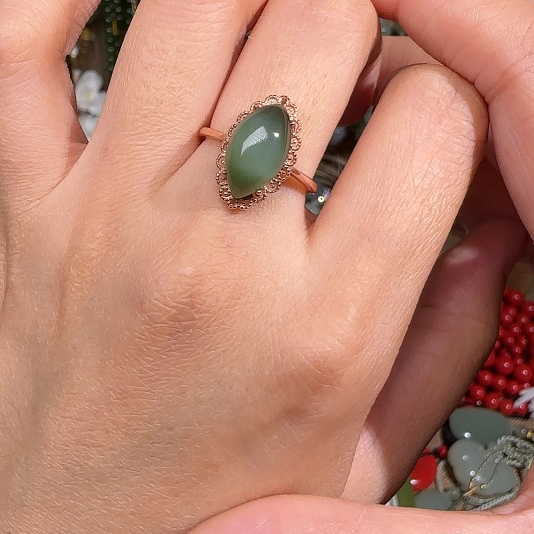 和田玉颈饰银S925镶嵌牙*.