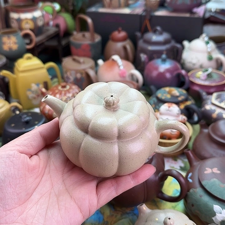 茶壶紫砂筋纹南瓜