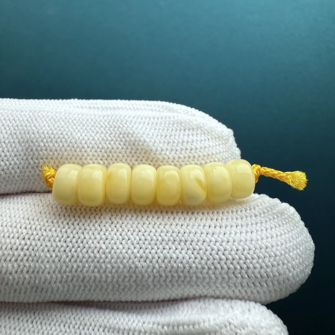 D1703天然蜜蜡 隔珠 6.8mm支持复检