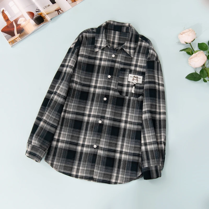2246女童格子衬衫外套大女孩2025新款长袖早秋休闲百搭上衣大童