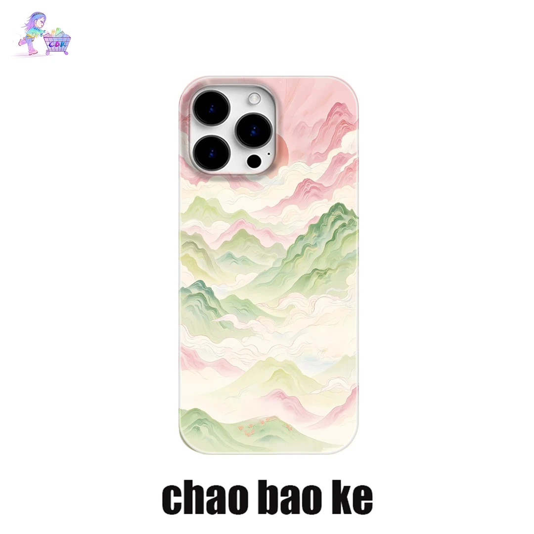 粉黛山恋适用于苹果16promax手机壳iphone15pro小众14/13p艺术12p