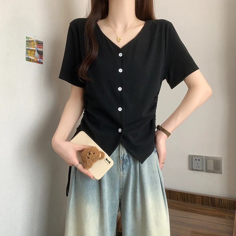 2025夏季大码胖MM洋气小香风气质休闲百搭显瘦短袖小个子上衣