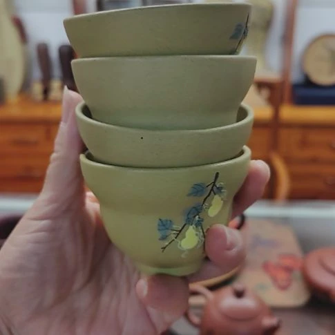 小***G紫砂茶宠主人杯4只 60cc段泥