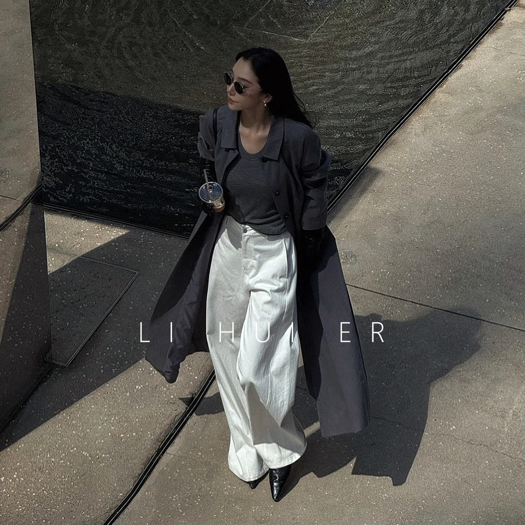 LiHuiEr李慧儿【灰昼】2025早秋款轻奢舒适风衣外套LL025497