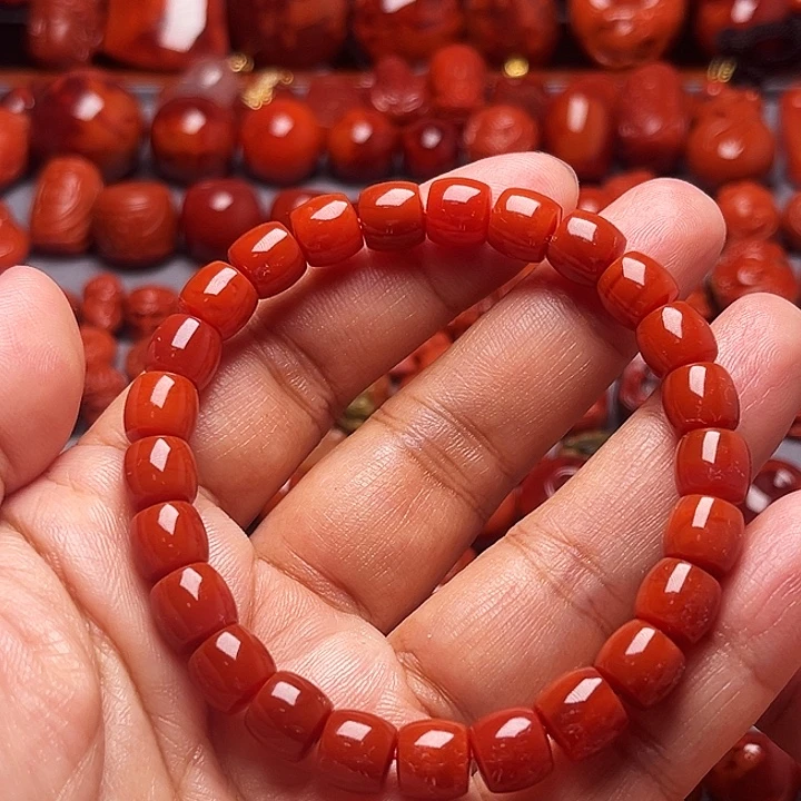 南红玛瑙未镶嵌配饰直切手串8.4mm
