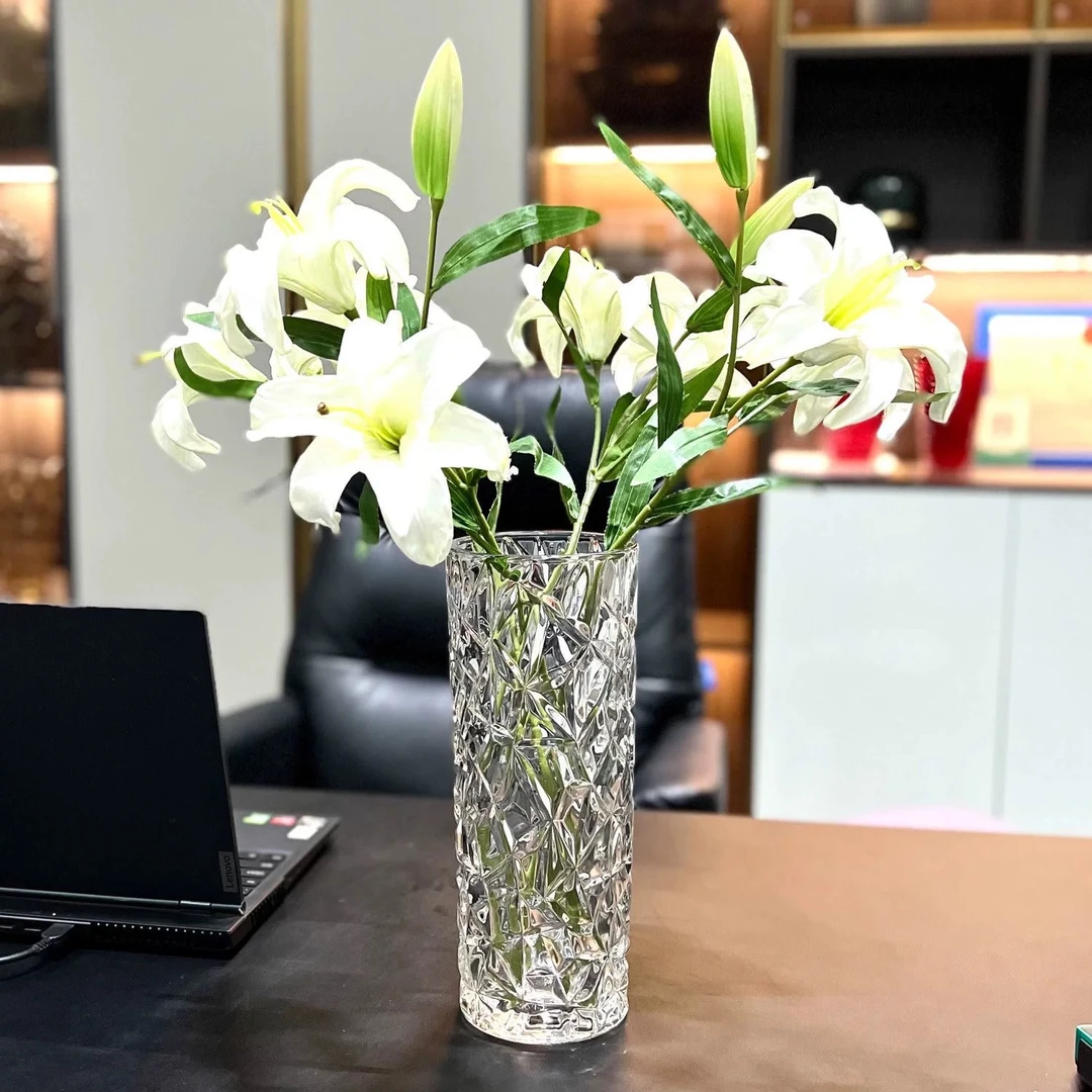 【碎冰银河】大号加厚透明玻璃花瓶富贵竹玫瑰百合花摆件客厅KP-1