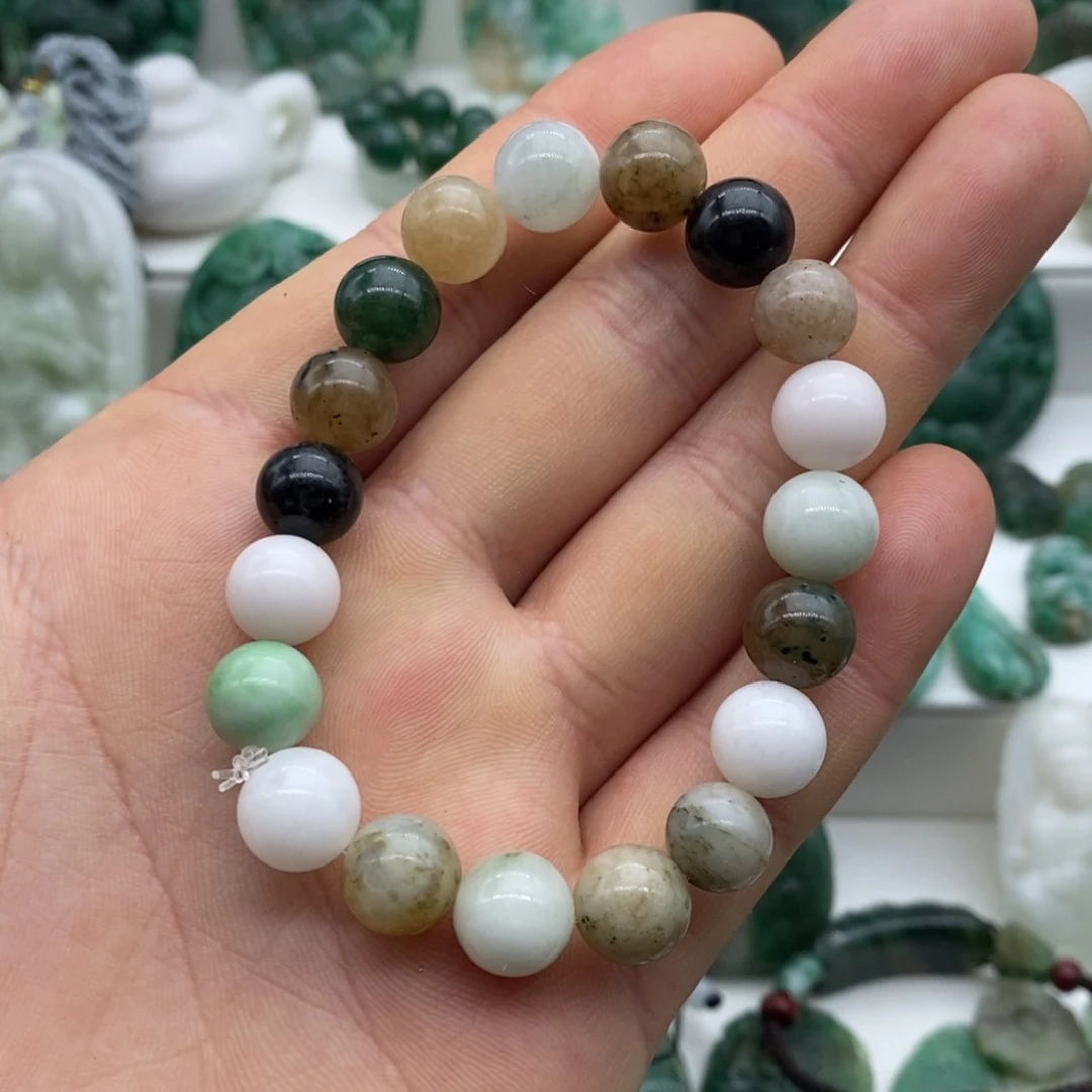 独山玉手串未镶嵌