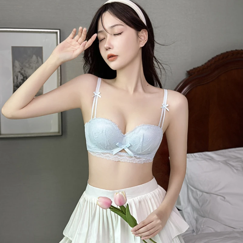 半杯bra蕾丝内衣文胸女士胸罩 2025新款爆款小胸聚拢无钢圈收副乳