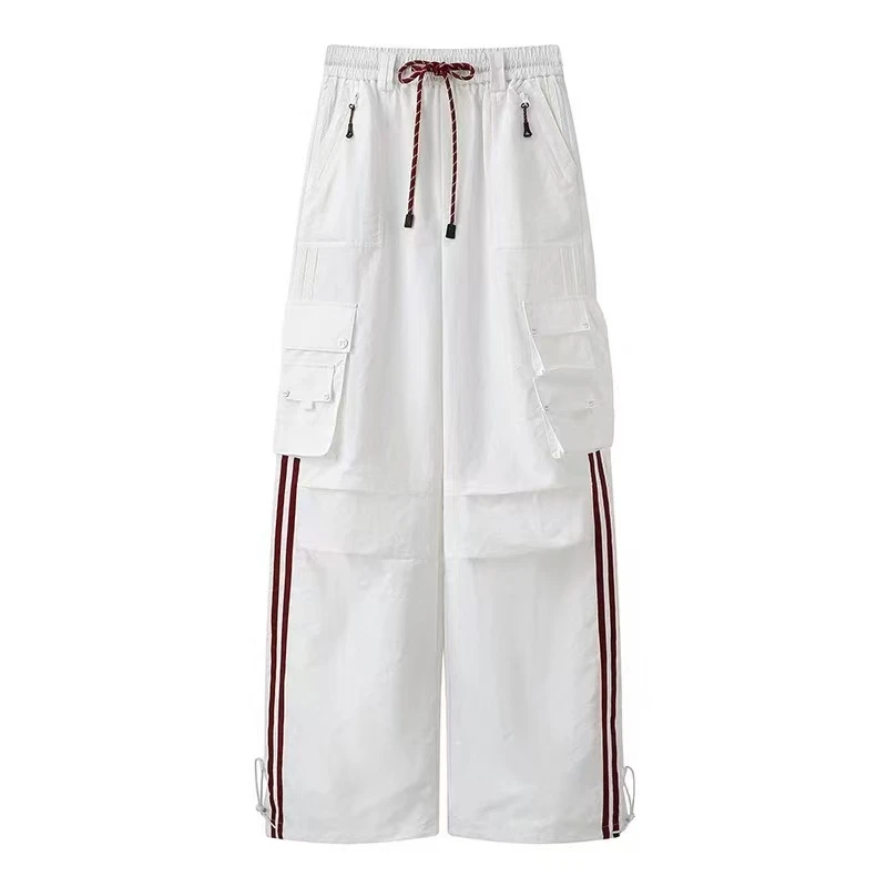 H9954-2025春季新款百搭时尚高腰阔腿休闲裤工装裤女