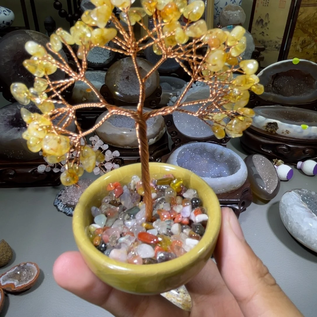 摆件未镶嵌水晶招财树