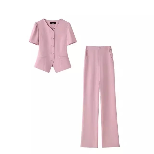 极简风时尚套装套装高腰上衣女装西装气质女神范0832