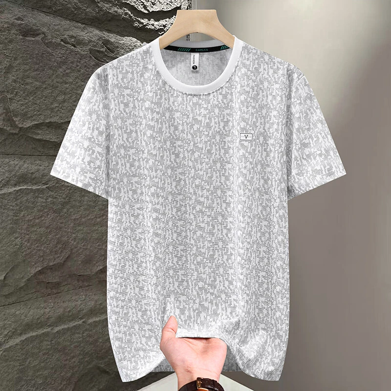 宽松T恤男士夏季速干薄款清凉t恤男短袖运动透气上衣半袖圆领