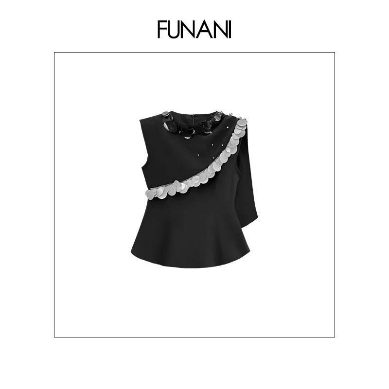 【FUNANI】 轻奢法式高级感重工原创设计感  上衣  X2511228A