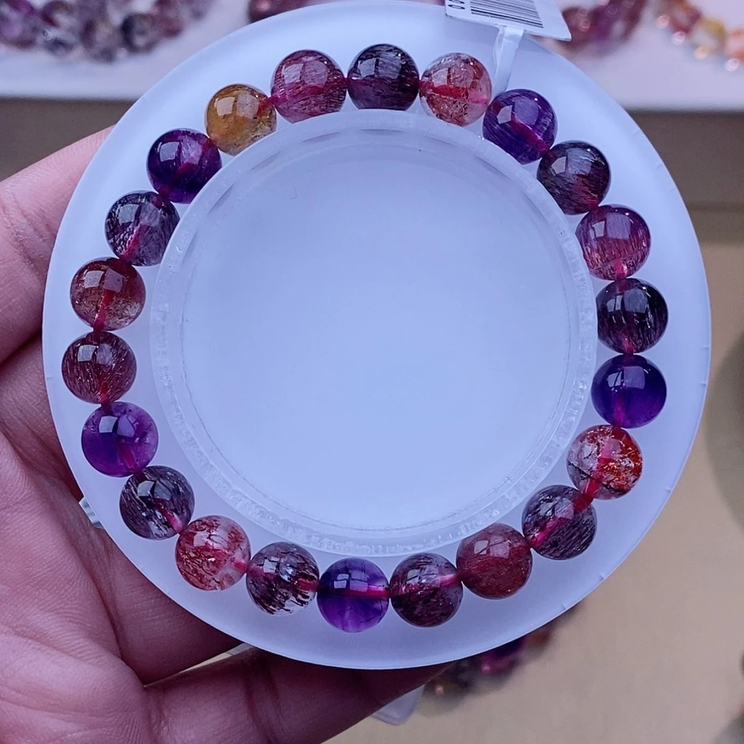 未镶嵌手链水晶黑加仑超七8+m