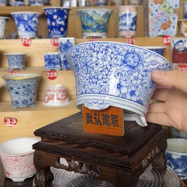 吴***华墨奈手绘陶瓷花盆内口高