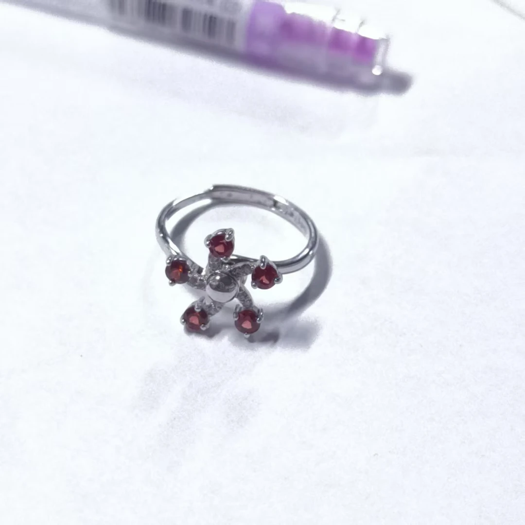 【书记晶选】粉丝福利石榴石戒指开口戒旋转戒指