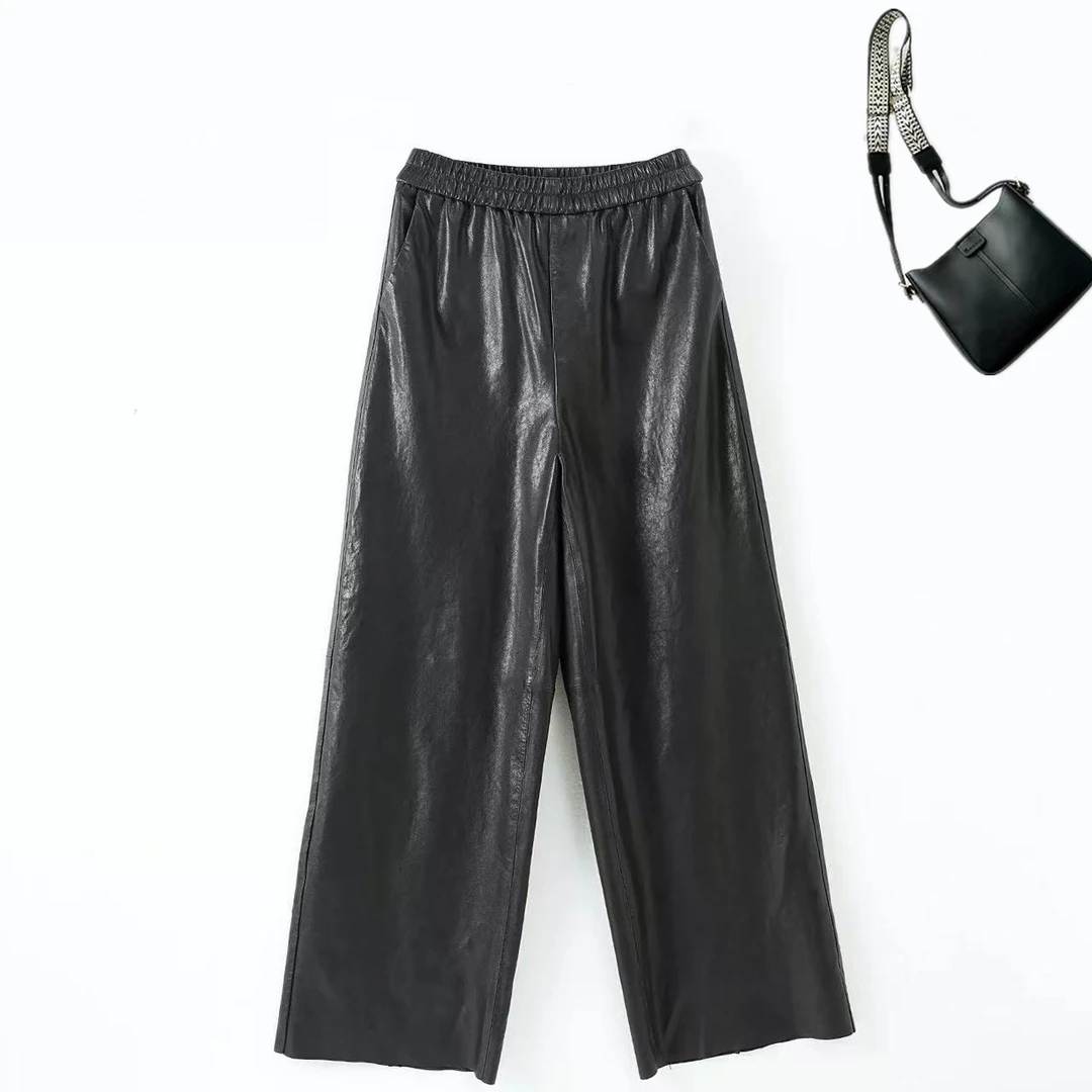 [皮裤]秋冬时尚小羊皮柔软洋气直筒裤-B102002