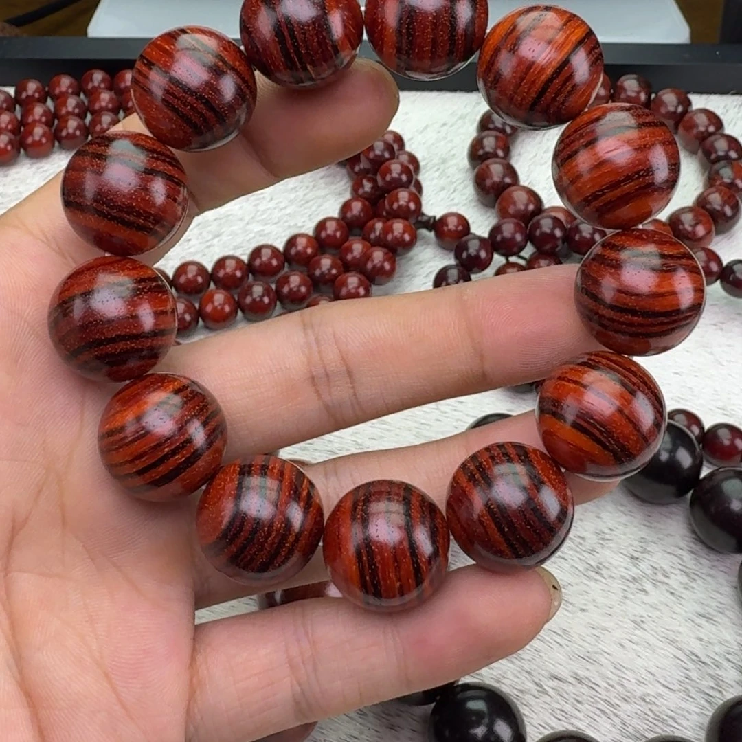 时***切小叶紫檀手串/手链小叶紫檀虎皮横纹