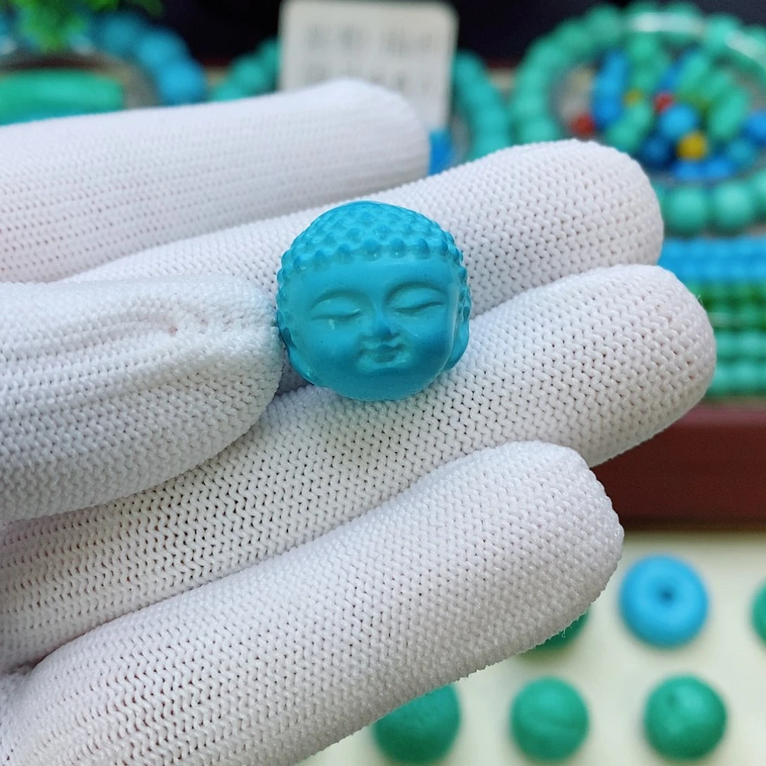 高瓷精工雕刻佛头16.5mm