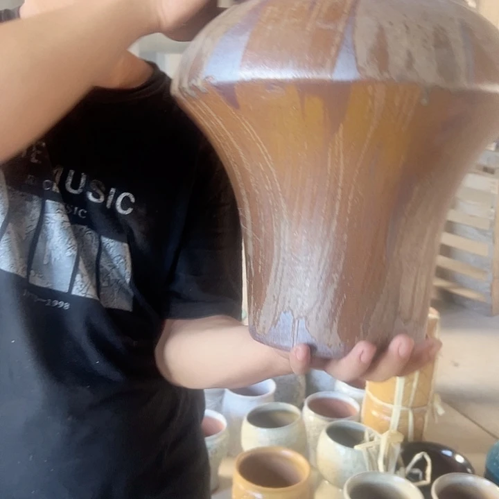 紫砂花盆高30口21