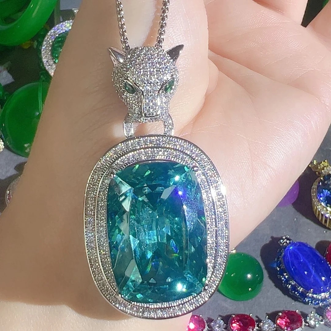 花岗石钨合金红色蓝色大吊坠