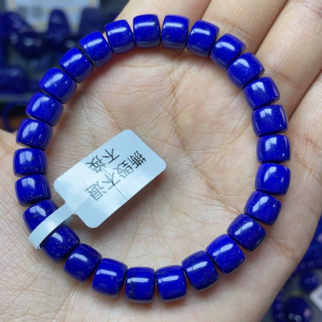 青金石未镶嵌8×6mm直切手串