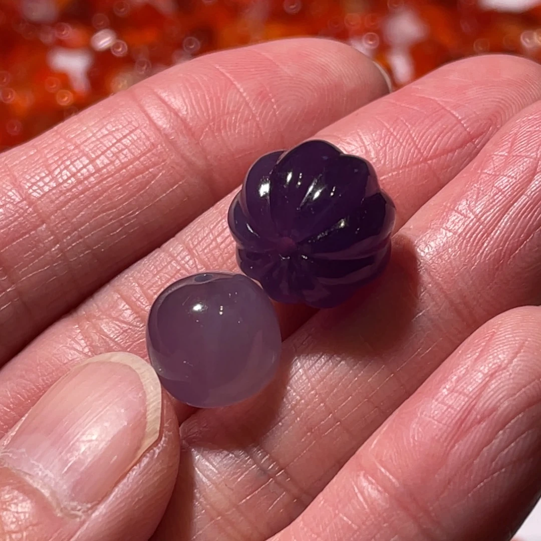 特***魂玛瑙/玉髓未镶嵌配饰瓜珠15.2mm