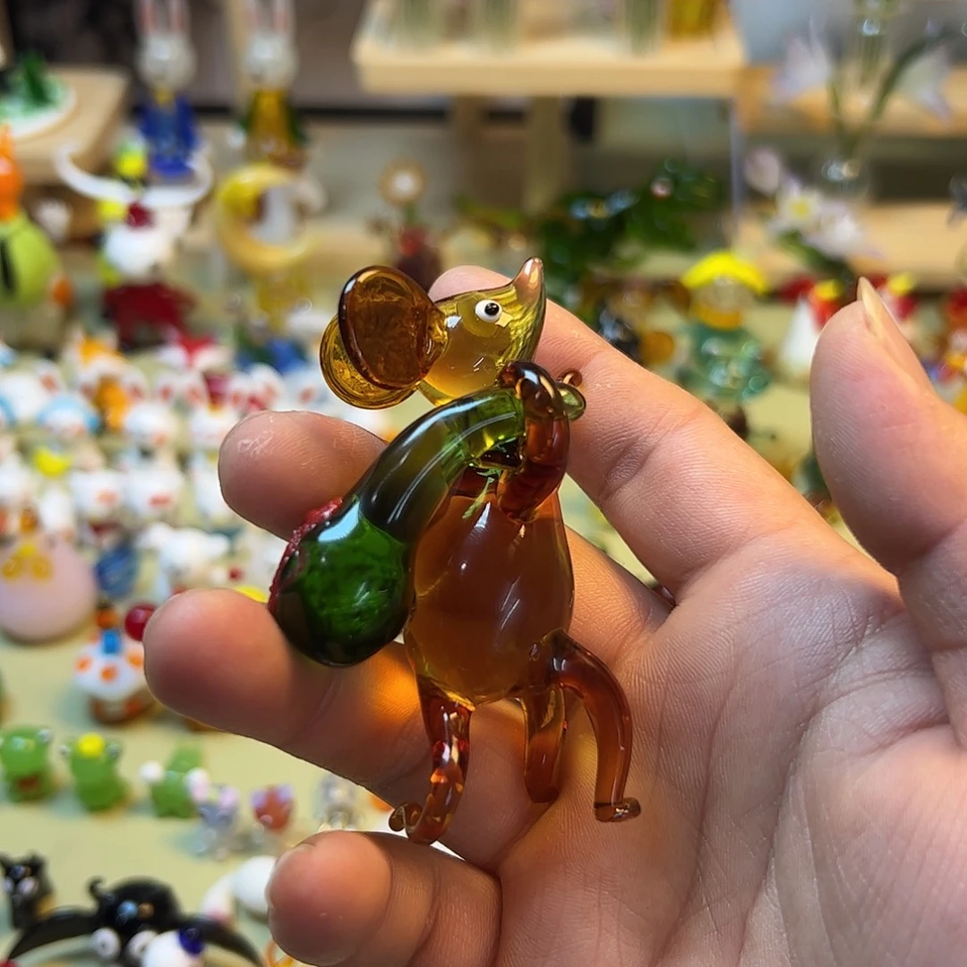 玻璃手工琉璃小摆件 鼠你有钱
