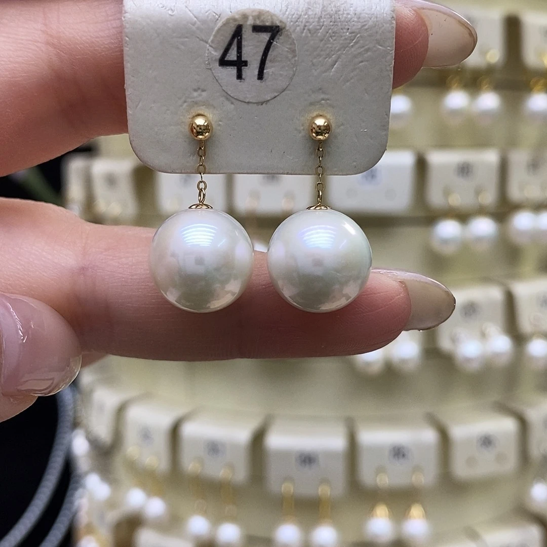 18K金镶嵌耳饰淡水珍珠