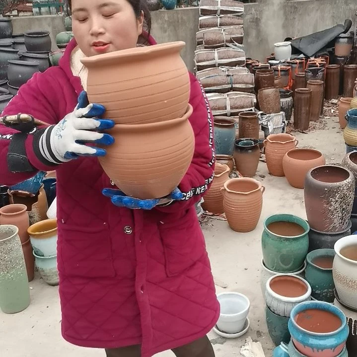 红陶口20高17两个盆