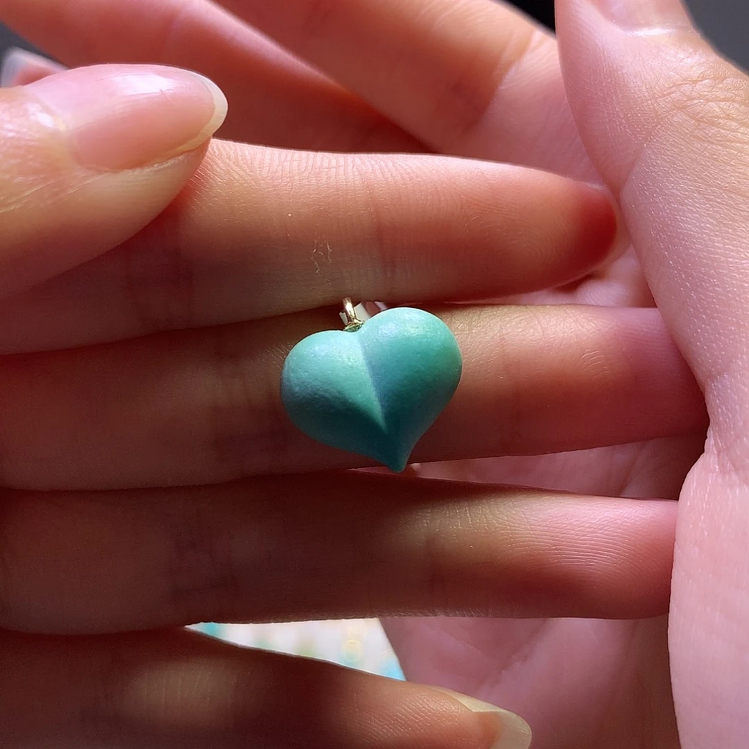 绿松石18K金镶嵌吊坠