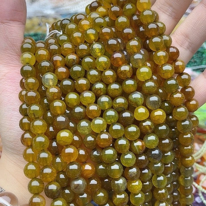 玛瑙/玉髓未镶嵌珠宝半成品一条8mm左右龙鳞玛瑙