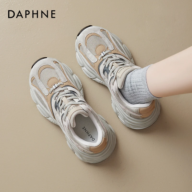 达芙妮老爹鞋女厚底增高2025秋季新款复古百搭休闲鞋运动跑步鞋子