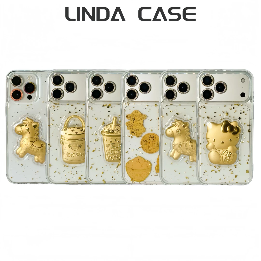 【马年金箔款】创意马上有钱包你有钱适用苹果13-17ProMax手机