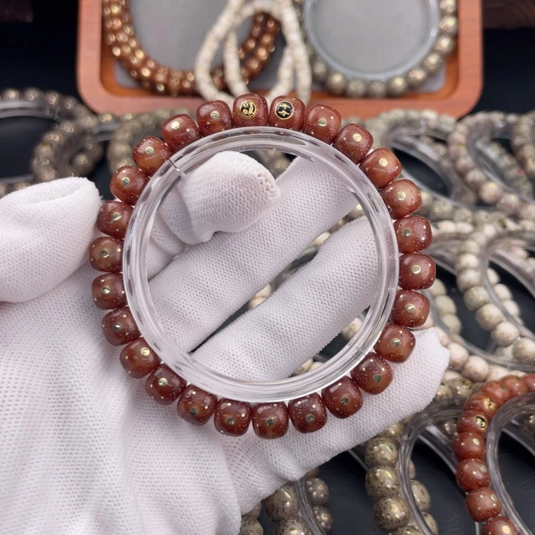 手串星月菩提原生态纯天然老型黑金星月