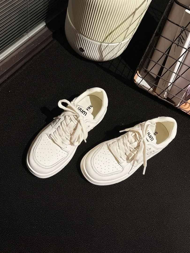 基本款~百搭真皮小厚底小白鞋女2025夏新款休闲板鞋ins风休闲女鞋