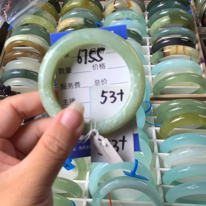 未镶嵌蛇纹石玉手镯6755