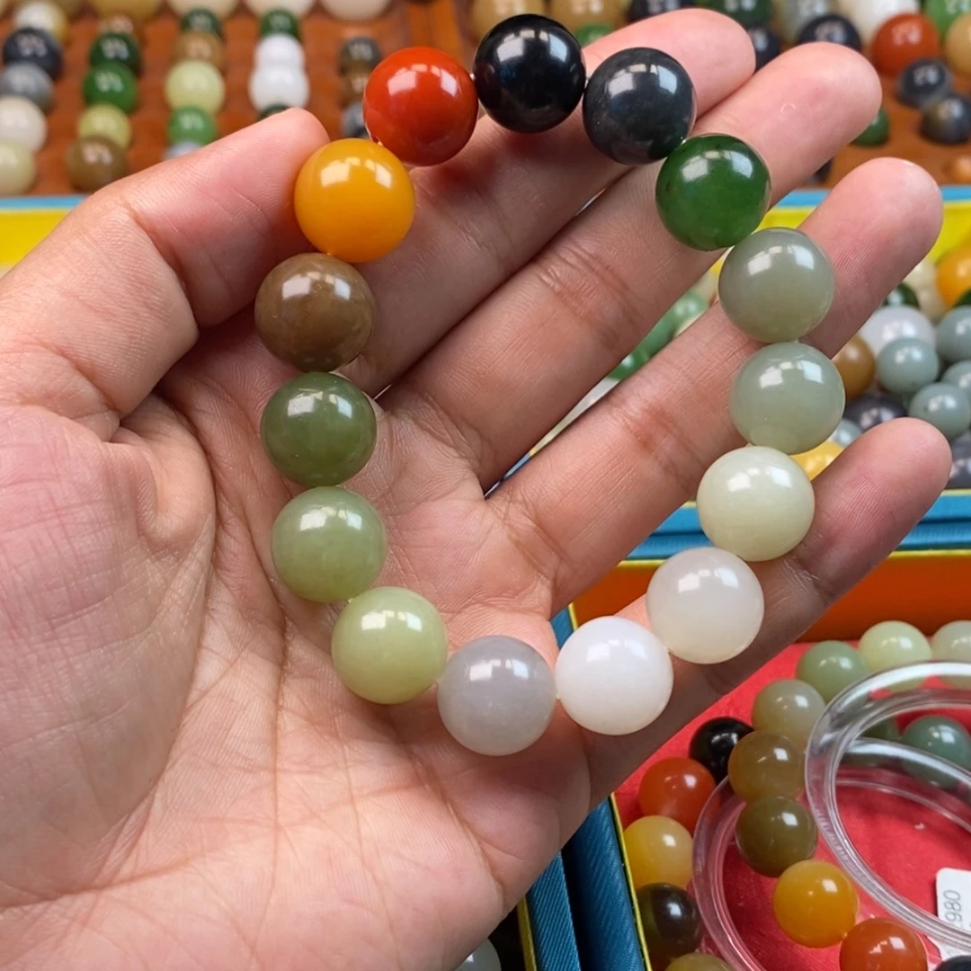 和田玉未镶嵌珠宝奇石卡14多宝手串y