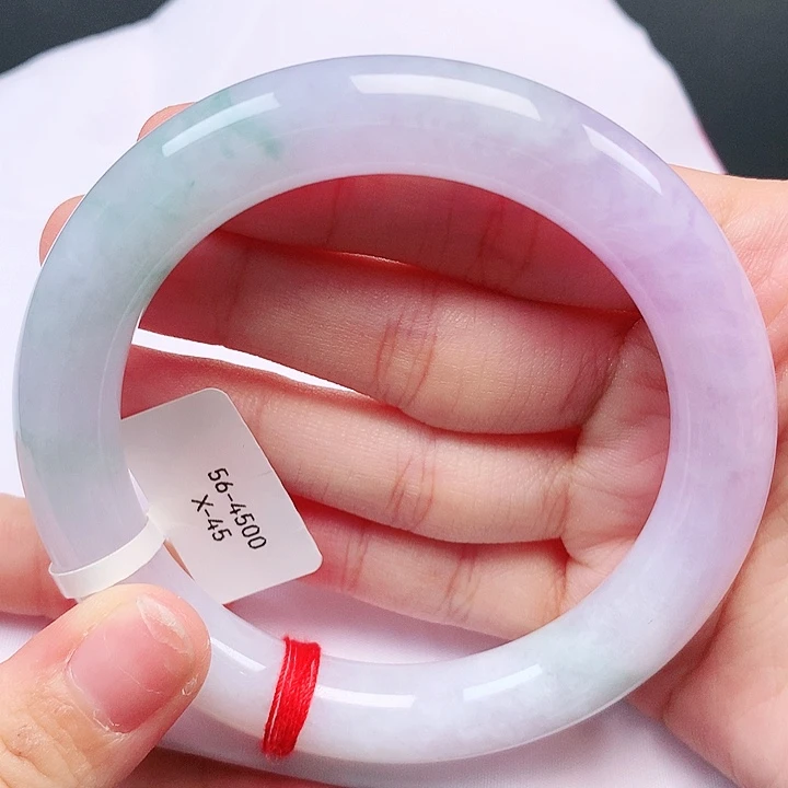 翡翠未镶嵌手镯天然缅甸a货翡翠56.6