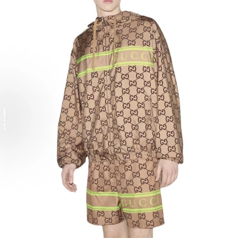 未使用 GUCCI/古驰 Lido系列字母印花拉链长袖夹克外套（剪标）休闲