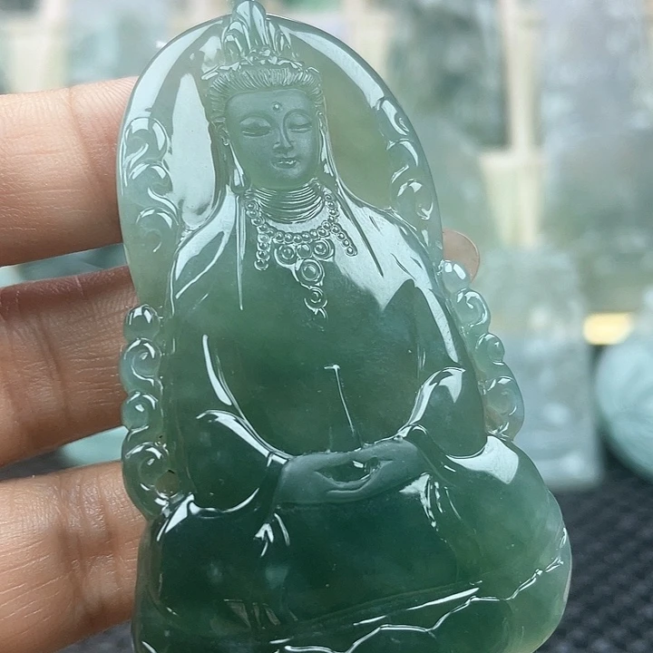 颈饰未镶嵌翡翠天然翡翠观音