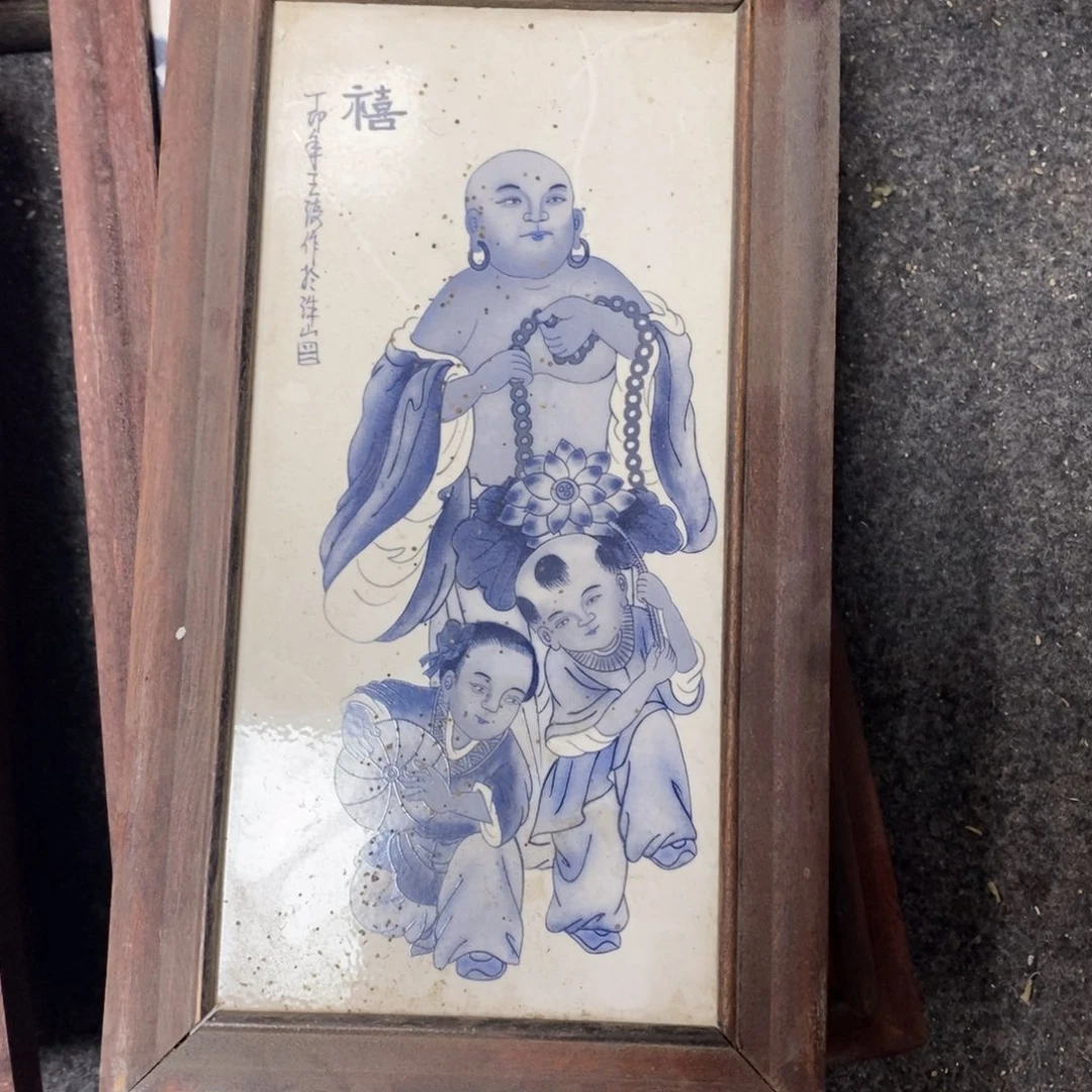 瓷片景德镇瓷板画柴窑烧制30*16