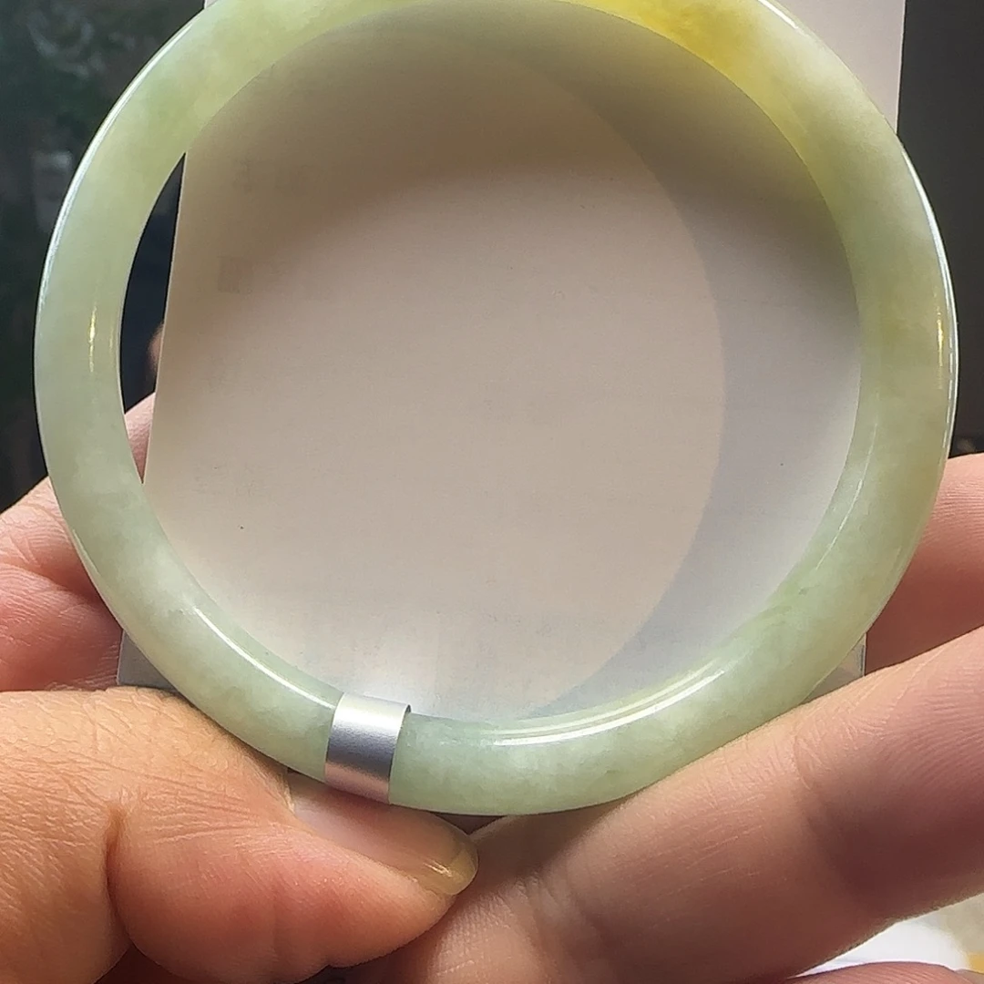 翡翠未镶嵌手镯59-60黄翡翡翠手镯