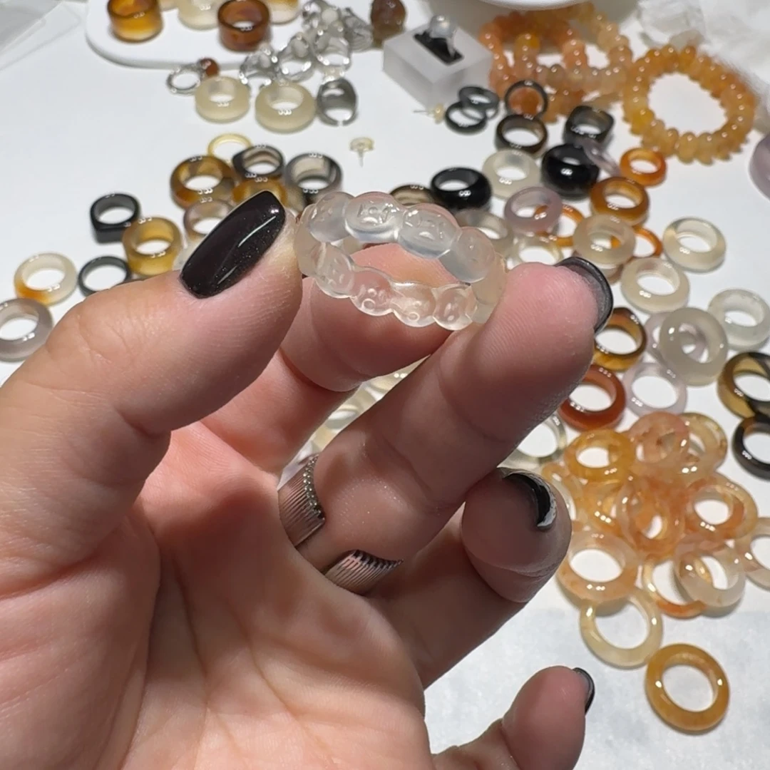 玛瑙/玉髓未镶嵌戒指港20不退换