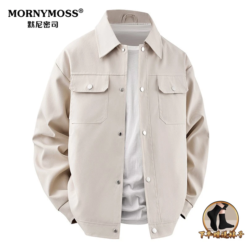 男士翻领夹克外套2025新款春秋轻熟风休闲中年百搭工装外套茄克衫