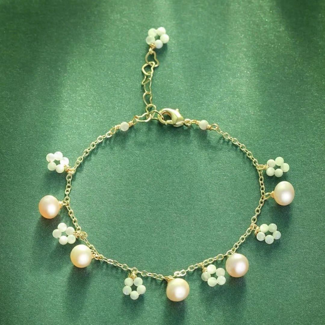 慕诺设计师小花朵淡水珍珠手链F317