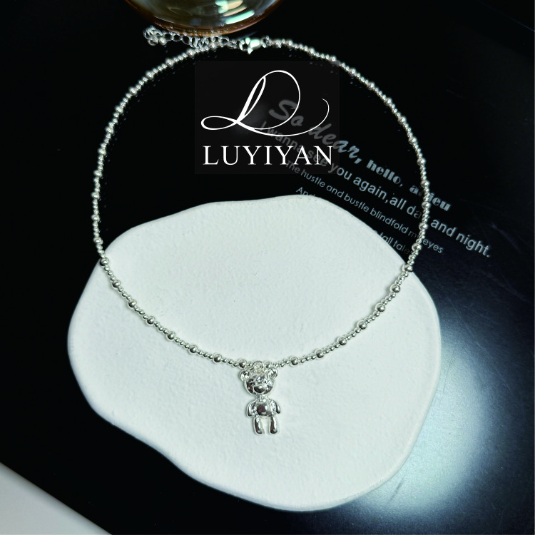 铜合金项链 韩国东大门可爱珠珠时尚小熊项链XLa738